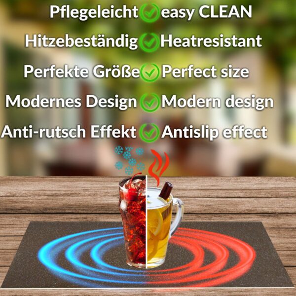 Tischset Platzsets Platzdeckchen abwaschbar Tischuntersetzer PVC hitzebeständig Glitzer Uni Braun 30x45cm