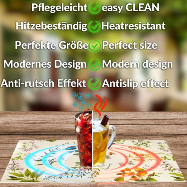 Tischset Platzsets Platzdeckchen abwaschbar Tischuntersetzer PVC hitzebeständig Botanica 30x45cm