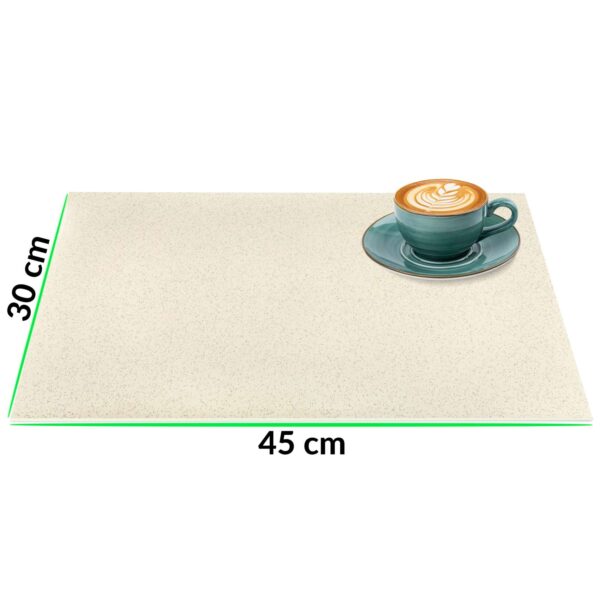 Tischset Platzsets Platzdeckchen abwaschbar Tischuntersetzer PVC hitzebeständig Glitzer Uni Beige 35x50cm