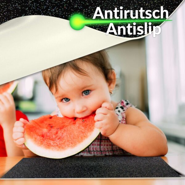 Tischset Platzsets Platzdeckchen abwaschbar Tischuntersetzer PVC hitzebeständig Glitzer Uni Schwarz 35x50cm
