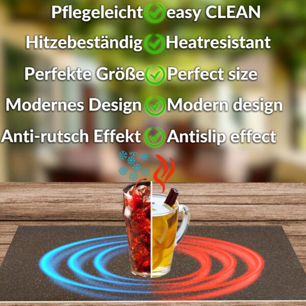 Tischset Platzsets Platzdeckchen abwaschbar Tischuntersetzer PVC hitzebeständig Glitzer Uni Braun 35x50cm