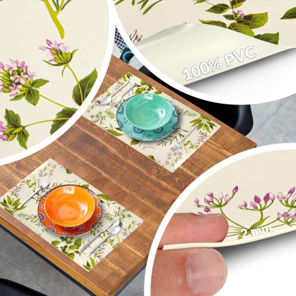 Tischset Platzsets Platzdeckchen abwaschbar Tischuntersetzer PVC hitzebeständig Botanica 35x50cm