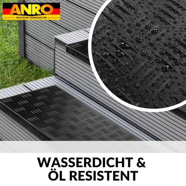 Gummi Stufenmatte mit Kantenschutz Riffelblechmuster Trittschutz Treppenstufen 75x25x2,5cm