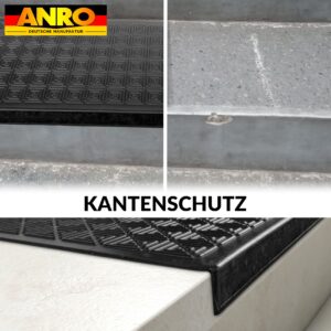 Gummi Stufenmatte mit Kantenschutz Spiraldesign Treppenstuffen Antirutschmatte 75x25x2,5cm