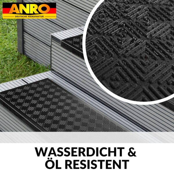 Gummi Stufenmatte mit Kantenschutz Spiraldesign Treppenstuffen Antirutschmatte 75x25x2,5cm