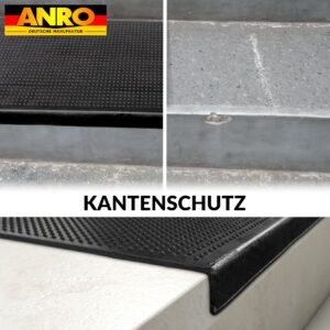 Gummi Stufenmatte Kantenschutz Punkte Schwarz Gummimatte Treppen Trittschutz