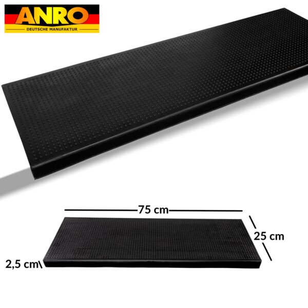 Gummi Stufenmatte Kantenschutz Punkte Schwarz Gummimatte Treppen Trittschutz