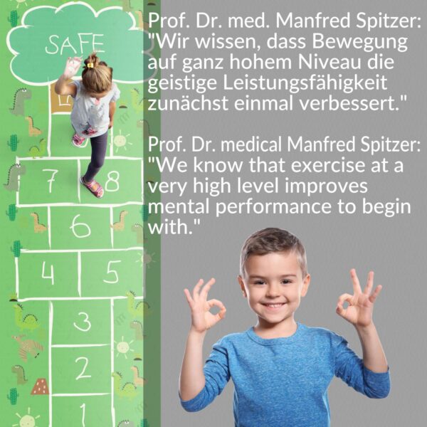 Spielmatte Teppich Läufer Flur Hüpfspiel Hüpfkästchen Spielteppich abwaschbar Himmel & Hölle 75x235cm