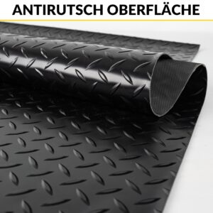 PVC Bodenbelag Meterware Dionis Vinylboden Industriebodenbelag Rollenware 1,5mm Stärke Tränenblech Schwarz / Silber / Anthrazit Breite 100cm