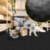 PVC Bodenbelag Meterware Vinylboden Dionis Industriebodenbelag Rollenware 1,5mm Stärke Riffelblech Schwarz / Silber / Anthrazit Breite 100cm
