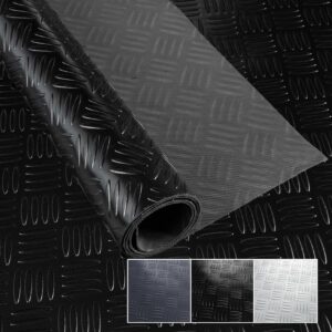 PVC Bodenbelag Meterware Vinylboden Dionis Industriebodenbelag Rollenware 1,5mm Stärke Riffelblech Schwarz / Silber / Anthrazit Breite 100cm