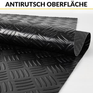 PVC Bodenbelag Meterware Vinylboden Dionis Industriebodenbelag Rollenware 1,5mm Stärke Riffelblech Schwarz / Silber / Anthrazit Breite 100cm
