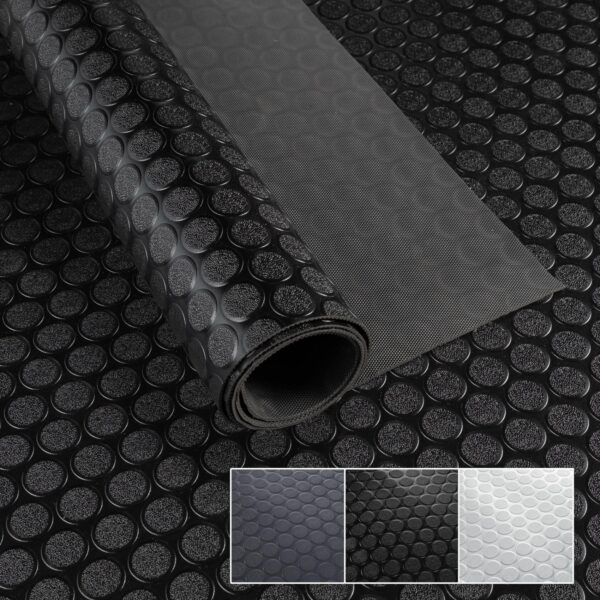 PVC Bodenbelag Meterware Vinylboden Dionis Industriebodenbelag Rollenware 1,5mm Stärke Noppen Schwarz / Silber / Anthrazit Breite 100cm