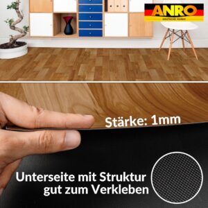 PVC Bodenbelag Meterware Vinylboden Fußbodenbelag Holzoptik Hellbraun Boden Beläge 140cm Breite