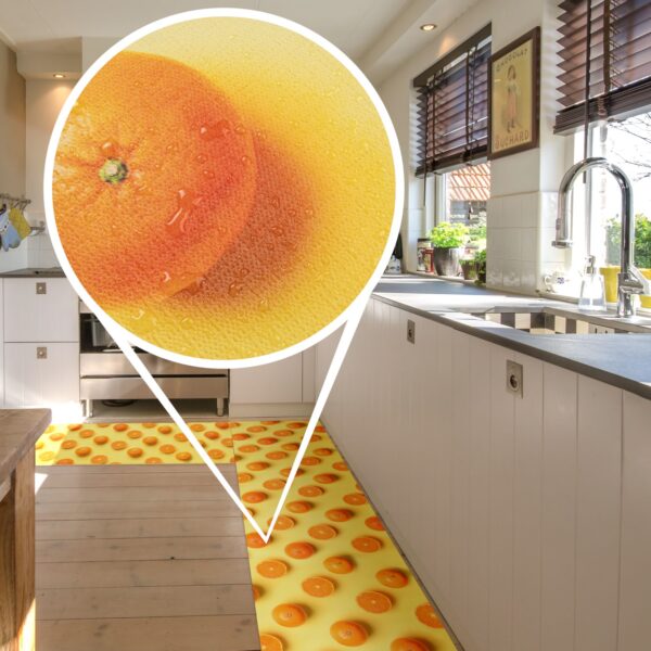 Küchenteppich Küchenläufer rutschfest Flur Läufer Teppichläufer Orangen