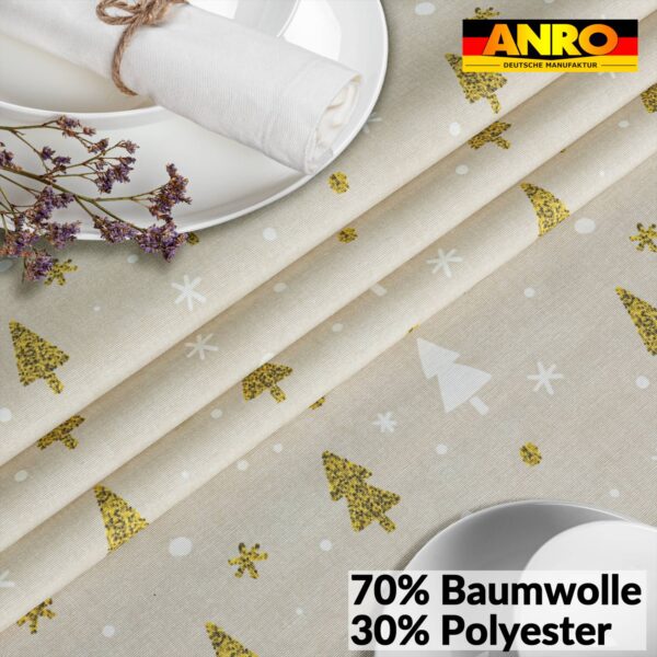 Weihnachtstischdecke Stofftischdecke Tischwäsche abwaschbar Tischtuch Baumwolle Polyester Weihnachtsbaum