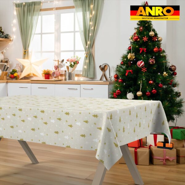 Weihnachtstischdecke Stofftischdecke Tischwäsche abwaschbar Tischtuch Baumwolle Polyester Weihnachtsbaum