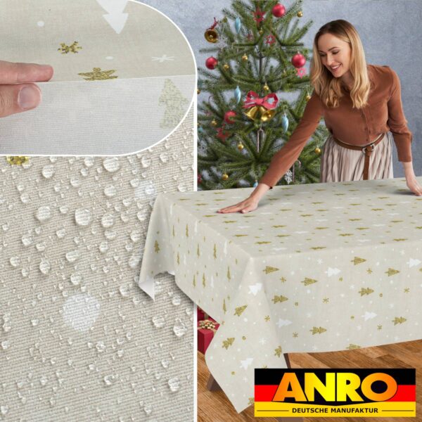 Weihnachtstischdecke Stofftischdecke Tischwäsche abwaschbar Tischtuch Baumwolle Polyester Weihnachtsbaum