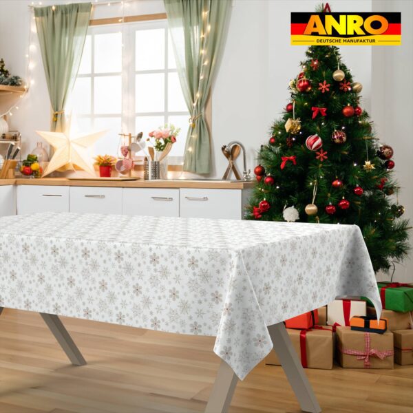 Weihnachtstischdecke Stofftischdecke Tischwäsche abwaschbar Tischtuch Baumwolle Polyester Weihnachten Schneeflocken