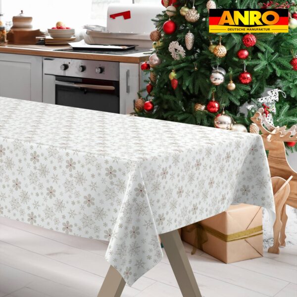 Weihnachtstischdecke Stofftischdecke Tischwäsche abwaschbar Tischtuch Baumwolle Polyester Weihnachten Schneeflocken