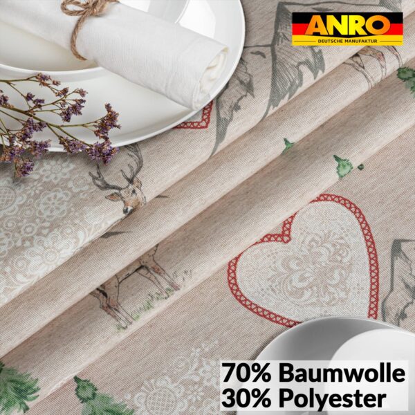 Weihnachtstischdecke Stofftischdecke Tischwäsche abwaschbar Tischtuch Baumwolle Polyester Weihnachten Berge