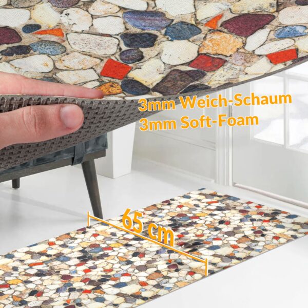 Küchenläufer Teppich Läufer Küchenteppich rutschfest abwaschbar Mosaiksteine
