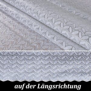 Abwaschbare Tischdecke Lace Vinyl Häkelspitze Optik Spitzentischdecken Blätterchen Silber