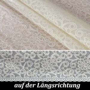Abwaschbare Tischdecke Lace Vinyl Häkelspitze Optik Spitzentischdecken Blumen Beige