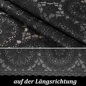 Abwaschbare Tischdecke Lace Vinyl Häkelspitze Optik Spitzentischdecken Mandala Schwarz