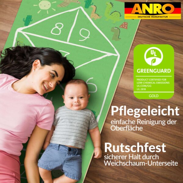 Spielmatte Teppich Läufer Flur Hüpfspiel Hüpfkästchen Spielteppich abwaschbar Himmel & Hölle 75x235cm
