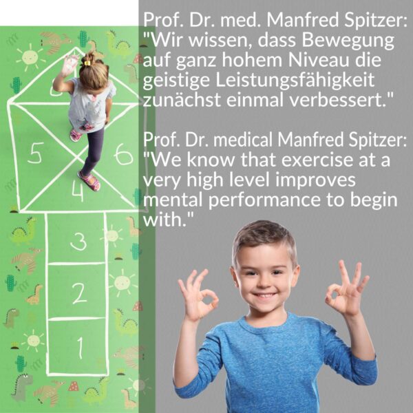 Spielmatte Teppich Läufer Flur Hüpfspiel Hüpfkästchen Spielteppich abwaschbar Himmel & Hölle 75x235cm