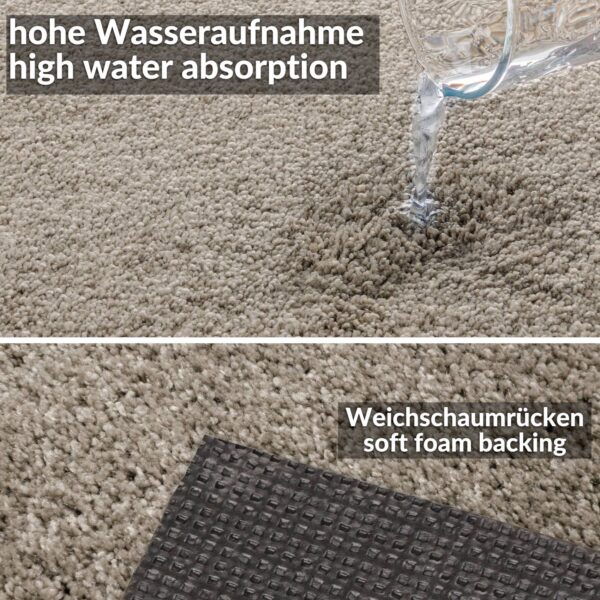 Teppich Kurzflor Prinsess Wohnzimmerteppich Flauschig Uni einfarbig Flur Läufer