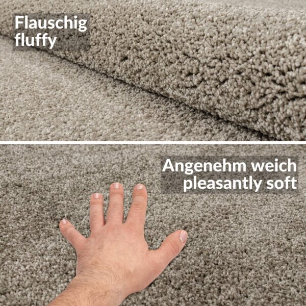 Teppich Kurzflor Prinsess Wohnzimmerteppich Flauschig Uni einfarbig Flur Läufer