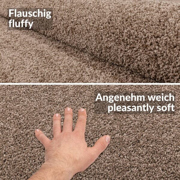 Teppich Kurzflor Prinsess Wohnzimmerteppich Flauschig Uni einfarbig Flur Läufer