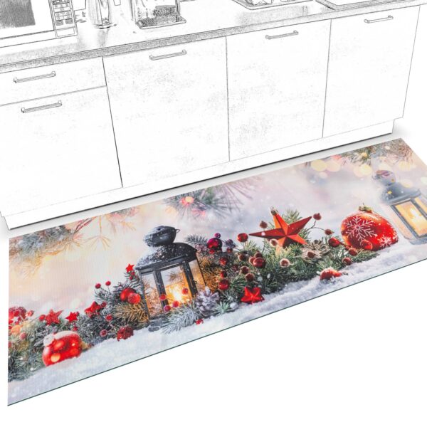 Küchenläufer waschbar Küchenteppich rutschfest Sprinty Weihnachten 52cm Breite