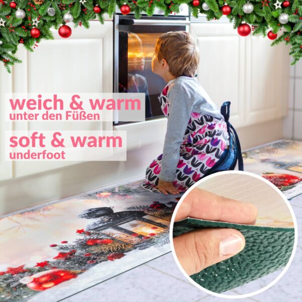 Küchenläufer waschbar Küchenteppich rutschfest Sprinty Weihnachten 52cm Breite