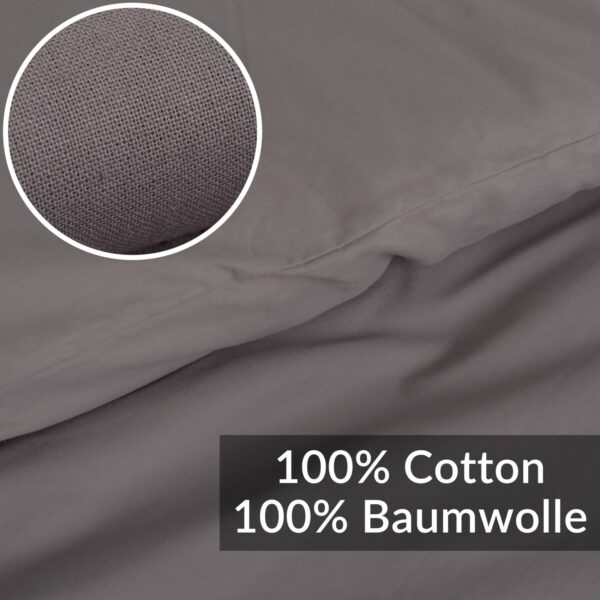 Bettbezug Bettdeckenbezug 100% Baumwolle Bettwäsche Bettdecke Grau