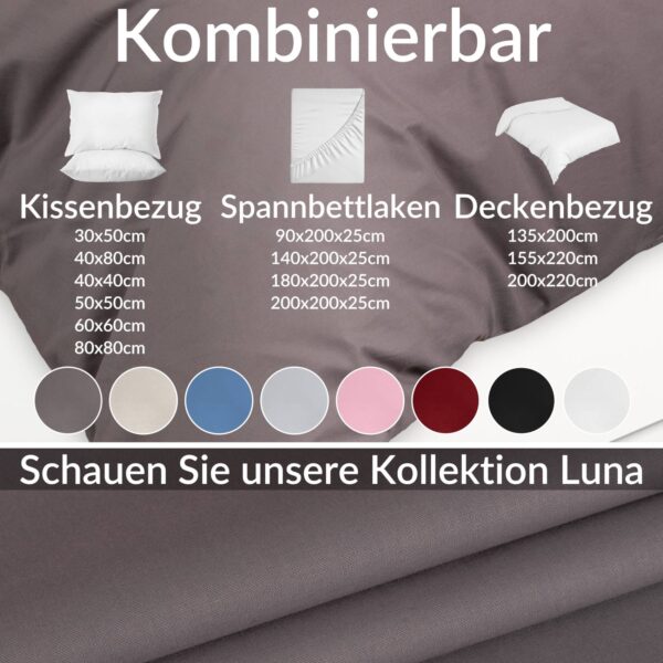 Bettbezug Bettdeckenbezug 100% Baumwolle Bettwäsche Bettdecke Grau