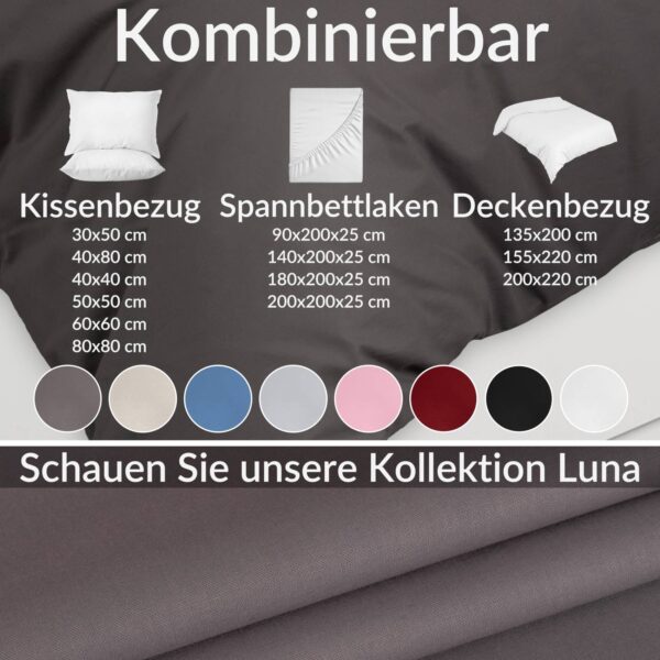 Bettbezug Bettdeckenbezug 100% Baumwolle Bettwäsche Bettdecke Grau