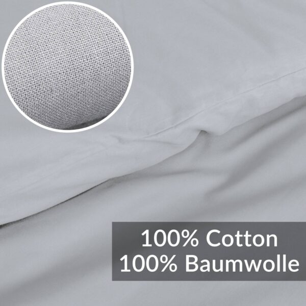 Bettbezug Bettdeckenbezug 100% Baumwolle Bettwäsche Bettdecke Hellgrau