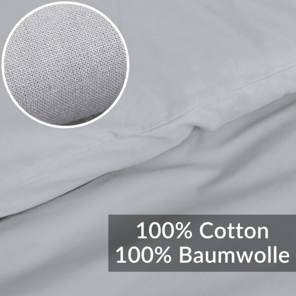 Bettbezug Bettdeckenbezug 100% Baumwolle Bettwäsche Bettdecke Hellgrau