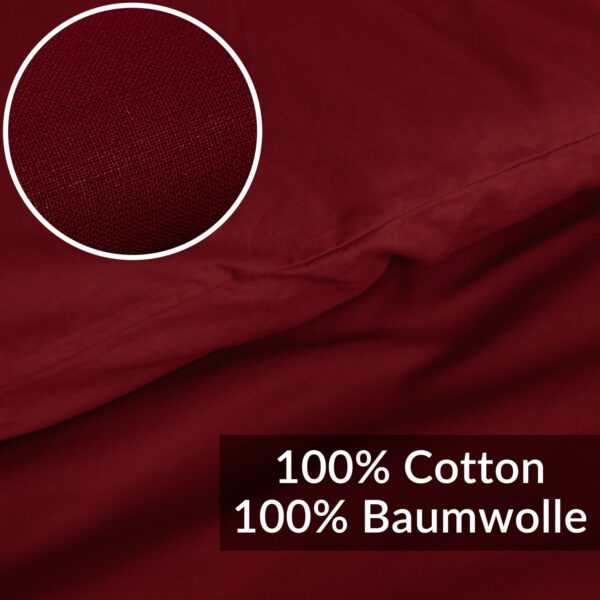 Bettbezug Bettdeckenbezug 100% Baumwolle Bettwäsche Bettdecke Bordeaux