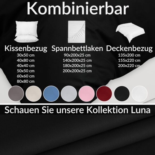 Bettbezug Bettdeckenbezug 100% Baumwolle Bettwäsche Bettdecke Schwarz
