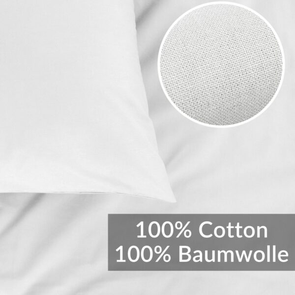 Kissenbezug Kopfkissenbezug 100% Baumwolle Kissenhülle atmungsaktiv Weiß
