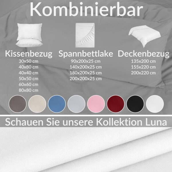 Kissenbezug Kopfkissenbezug 100% Baumwolle Kissenhülle atmungsaktiv Weiß