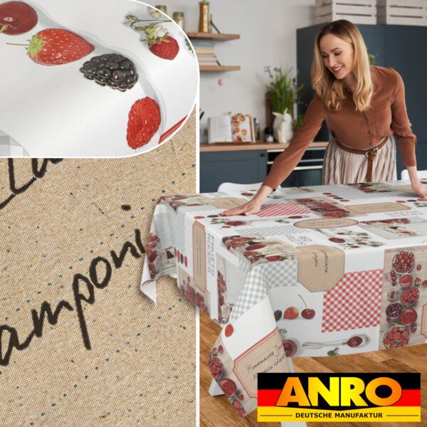 Wachstischdecke Wachstuch Tischdecke Wachstuch Meterware Tischdecke abwaschbar Gartentischdecke Erdbeeren