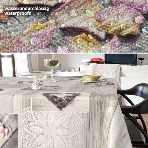 Wachstischdecke Wachstuch Tischdecke Wachstuch Meterware Tischdecke abwaschbar Gartentischdecke Holz Liebe