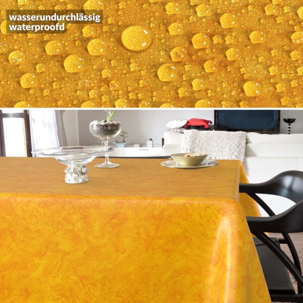 Wachstischdecke Wachstuch Tischdecke Wachstuch Meterware Tischdecke abwaschbar Gartentischdecke Marmor Orange