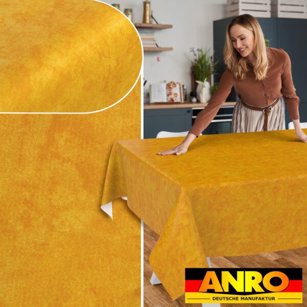 Wachstischdecke Wachstuch Tischdecke Wachstuch Meterware Tischdecke abwaschbar Gartentischdecke Marmor Orange