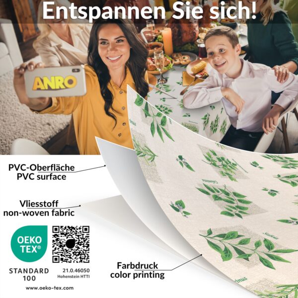 Wachstischdecke Wachstuch Tischdecke Wachstuch Meterware Tischdecke abwaschbar Gartentischdecke Kräuter